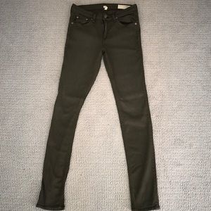 Rag and Bone dark green skinny jeans